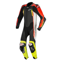 Alpinestars GP Tech V2 Black/Fluro Red/Fluro Yellow Leather Racing Suit