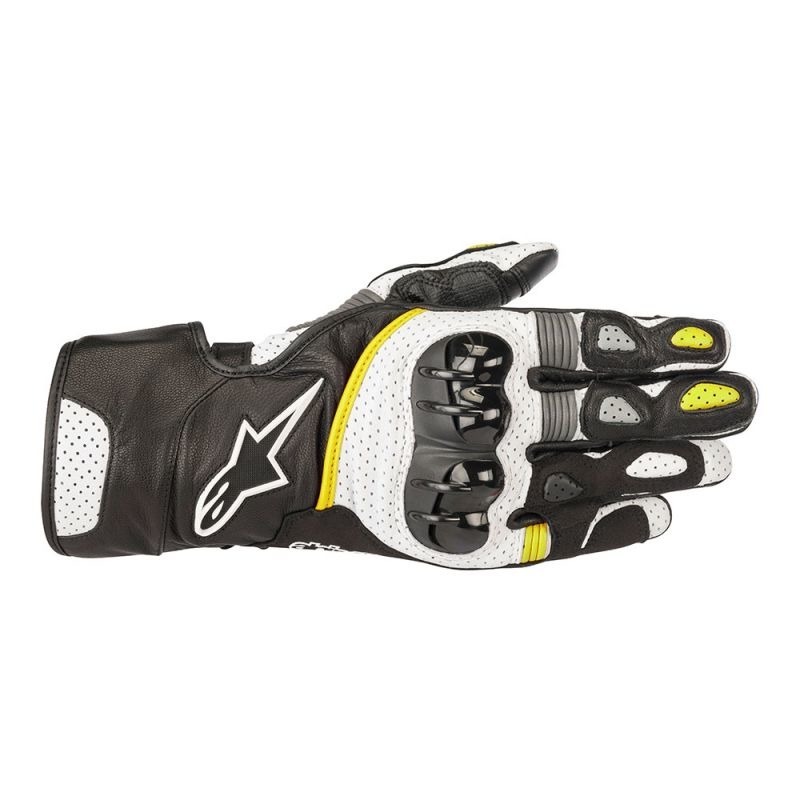 Alpinestars SP 2 V2 Black White Fluro Yellow Performance Riding Road Gloves
