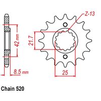 Sprocket Front MTX 516 17T #520