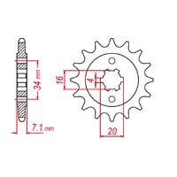 Sprocket Front MTX 1903 14T #520