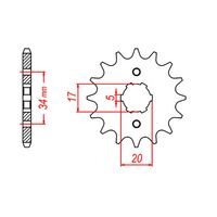 Sprocket Front MTX 1264 17T #428