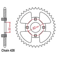 Sprocket Rear MTX 999 42T #428