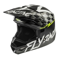 Fly Racing Kinetic Sketch Helmet Matte Black White Hi-Vis