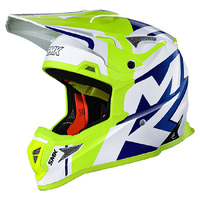 SMK 'Allterra' MX Helmet - X-Power Wht/Blu/Yel