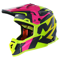 SMK 'Allterra' MX Helmet - X-Power (Gl649) Gry/Yel/Pnk