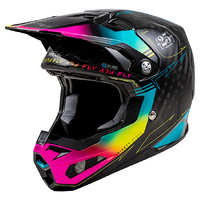 Formula S Carbon 'Legacy' MX Helmet - Blk/Electric Blu/Fuchsia
