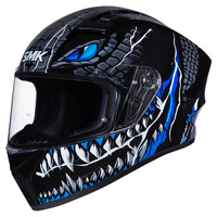 SMK 'Stellar Taotei' Full-Face Helmet - Black/Grey/Blue [Size: XL]
