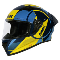 SMK 'Stellar Faro' Full-Face Helmet - Matte Blue/Yellow [Size: XL]