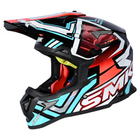 SMK 'Allterra X-Aces' MX Helmet - Black/Blue/Red [Size: S]