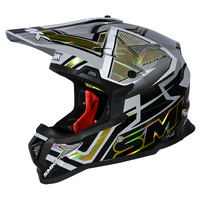 SMK 'Allterra X-Aces' MX Helmet - Grey/Black/Orange [Size: XS]