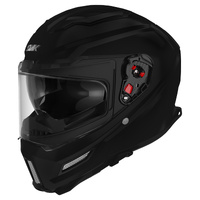 SMK 'Agnar' Full-Face Helmet - Matte Black [Size: S]