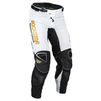 Fly "Kinetic Mesh Rockstar" MX Pants (2023) - White/Black/Gold