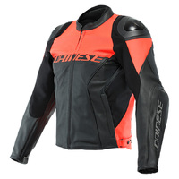 RACING 4 PERF. LEATHER JACKET - Black/Fluo-Red