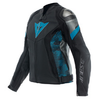 Dainese "Avro 5" Women's Leather Jacket - Black/Teal/Anthracite