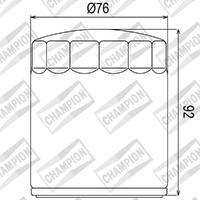 Champion Oil Filter Element - COF070C [Chrome]