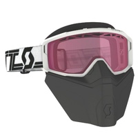SCOTT Primal Safari Facemask Goggles - White/Black (Rose Lens)