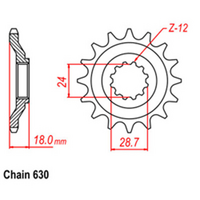 Front Sprocket - Steel 15T 630P