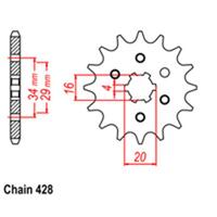 Front Sprocket - Steel 16T 428P D/D