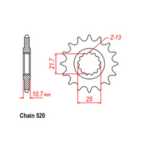 Front Sprocket - Steel 16T 520P