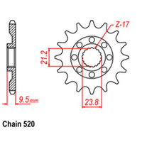 Front Sprocket - Steel 15T 520P