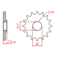 Front Sprocket - Steel 14T 420P