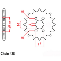 Front Sprocket - Steel 13T 428P