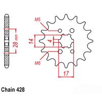 Front Sprocket - Steel 14T 428P