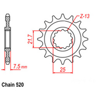 Front Sprocket - Steel 15T 520P
