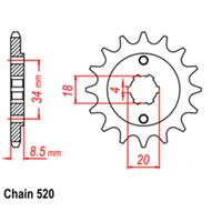 Front Sprocket - Steel 15T 520P