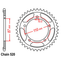 Rear Sprocket - Steel 39T 520P