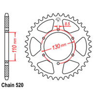 Rear Sprocket - Steel 48T 520P