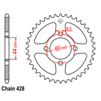 Rear Sprocket - Steel 49T 428P