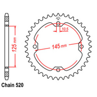Rear Sprocket - Steel 38T 520P
