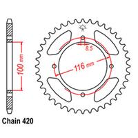 Rear Sprocket - Steel 52T 420P