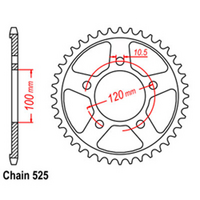 Rear Sprocket - Steel 42T 525P