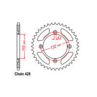 Rear Sprocket - Steel 46T 428P