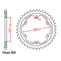 Rear Sprocket - Steel 50T 525P