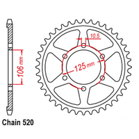 Rear Sprocket - Steel 51T 520P