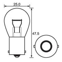 Bulb - Indicator Chrome / Amber 12V 21W - BA15S (2Pk)