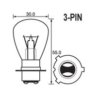 Bulb - Headlight 6V 35/35W - P15D-3