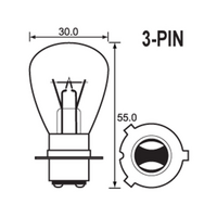 Bulb - Headlight 6V 35/35W - P15D-3