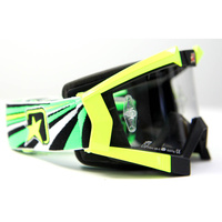 Ariete Motorcycle Goggle Riding Crows - Black/Fluro Green