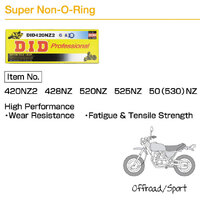 D.I.D Drive Chains - 428NZ GB-128 FB - Super Heavy Duty MX - Gold & Black