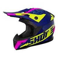 Shot Pulse Kid Helmet - Airfit Blue/Neon Yellow/Pink [Size: L]