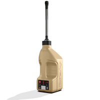 Gen 3 - 2.5G/10L Desert Tan Tuff Jug with Black Standard Cap & Auto-Stop Spout w/ View Strip