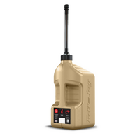 Gen 3 - 5G/20L Desert Tan Tuff Jug with Black Standard Cap & Auto-Stop Spout w/ View Strip
