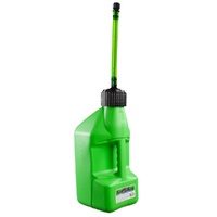 2.5 gal/10 Litre Kawasaki Green Tuff Jug w/Black Standard Cap/Kawi Flexible Auto Shut Off Spout