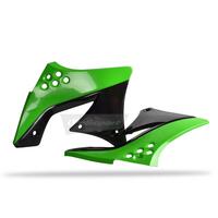 Polisport Radiator Shrouds - Kaw KX250F ('09-12) - Green/Black