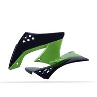 Polisport Radiator Shrouds - Kaw KX450F ('09-11) - Black/Green