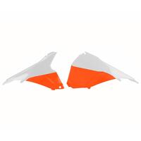 Polisport Airbox Covers - KTM EXC/EXC-F ('14-16) - White/Orange